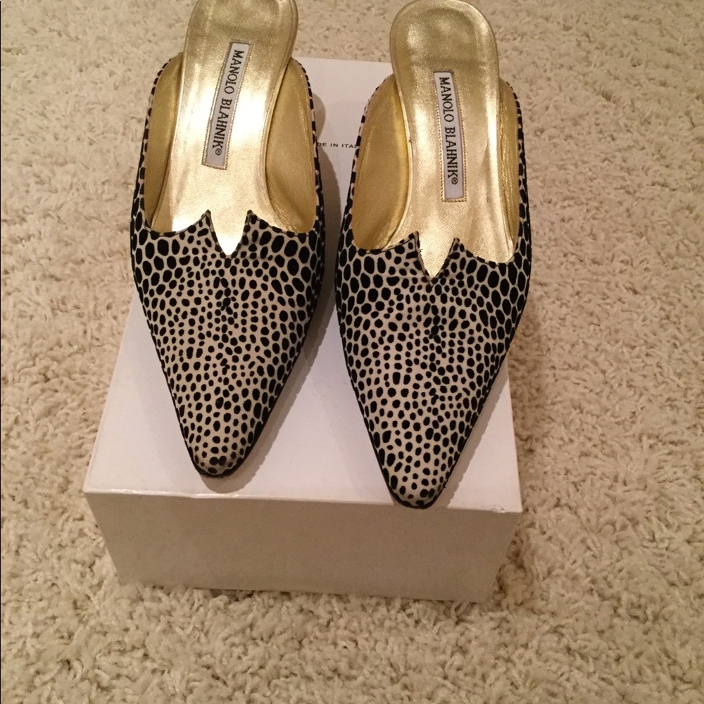 Manolo Blahnik kitten heel mules